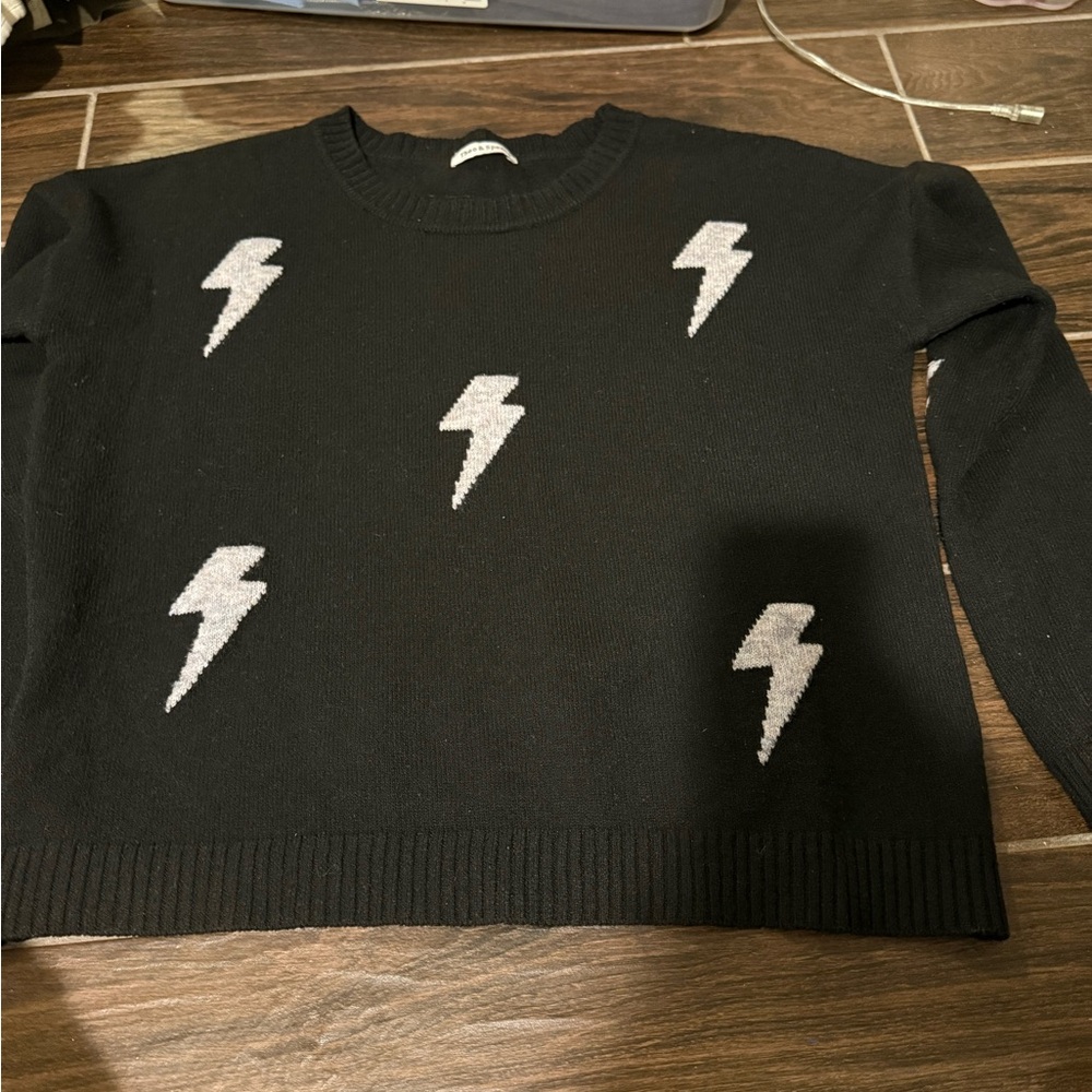Black Lightning Bolt Sweater